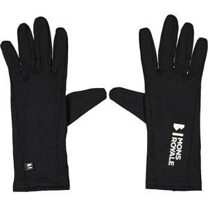 Mons Royale Lehké prstové rukavice z merino vlny  Volta Glove Liner Černá M