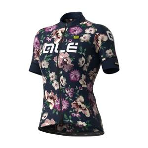 ALÉ Cyklistický dres s krátkým rukávem - FIORI LADY - růžová/modrá/bílá/černá L