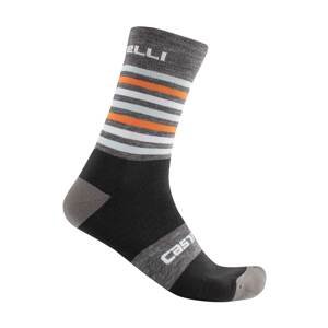 CASTELLI Cyklistické ponožky klasické - GREGGE 15 - šedá/oranžová