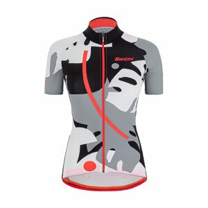 SANTINI Cyklistický dres s krátkým rukávem - GIADA MAUI LADY - bílá/šedá/černá M