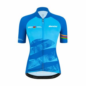 SANTINI Cyklistický dres s krátkým rukávem - UCI WORLD ECO LADY - světle modrá S