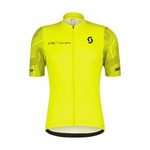 SCOTT Cyklistický dres s krátkým rukávem - RC TEAM 10 SS - černá/žlutá S