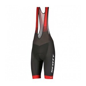 SCOTT Cyklistické kalhoty krátké s laclem - RC TEAM ++ 2022 - šedá/červená XL