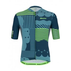 SANTINI Cyklistický dres s krátkým rukávem - DELTA OPTIC - zelená/modrá L