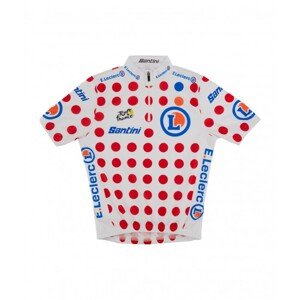 SANTINI Cyklistický dres s krátkým rukávem - TOUR DE FRANCE 2023 - červená/bílá 7Y