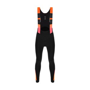 SANTINI Cyklistické kalhoty dlouhé s laclem - COMMAND WINTER - oranžová/černá L