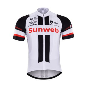 BONAVELO Cyklistický dres s krátkým rukávem - SUNWEB 2017 - bílá/černá