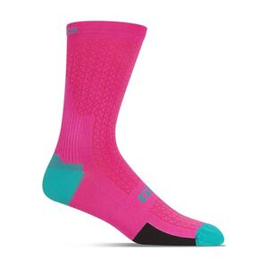 GIRO Cyklistické ponožky klasické - HRC TEAM - růžová/světle modrá M