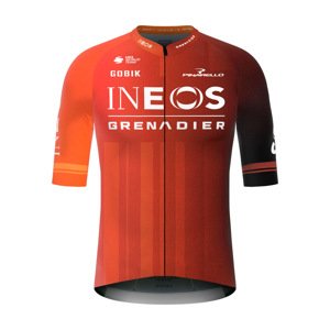 GOBIK Cyklistický dres s krátkým rukávem - REACTIVE INEOS GRENADIERS 2024 - červená/oranžová S