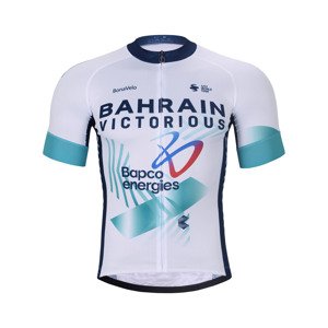 BONAVELO Cyklistický dres s krátkým rukávem - BAHRAIN VICTORIOUS 2024 - bílá/světle zelená XL