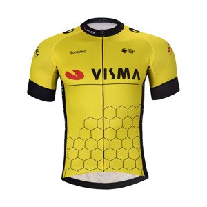BONAVELO Cyklistický dres s krátkým rukávem - VISMA 2024 - žlutá/černá XL