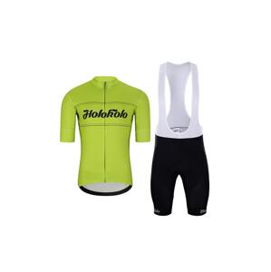 HOLOKOLO Cyklistický krátký dres a krátké kalhoty - GEAR UP  - černá/žlutá