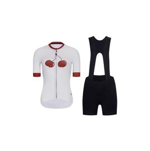 HOLOKOLO Cyklistický krátký dres a krátké kalhoty - FRUIT LADY  - červená/černá/bílá