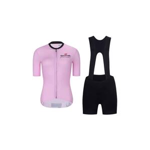HOLOKOLO Cyklistický krátký dres a krátké kalhoty - VOGUE  - růžová/černá