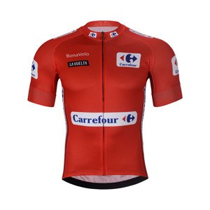 BONAVELO Cyklistický dres s krátkým rukávem - LA VUELTA - červená 2XL