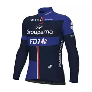 ALÉ Cyklistický dres s dlouhým rukávem zimní - GROUPAMA FDJ 2024 - modrá 2XL