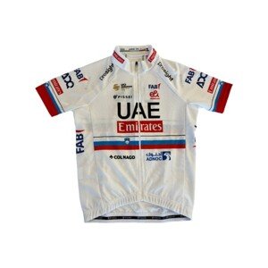 PISSEI Cyklistický dres s krátkým rukávem - UAE TEAM EMIRATES 2024 CHAMPION SLOVENIA REPLICA JR - bílá