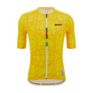 SANTINI Cyklistický dres s krátkým rukávem - UCI GOODWOOD 1982 - žlutá
