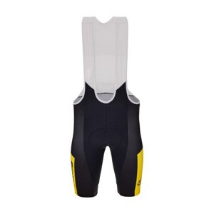 SANTINI Cyklistické kalhoty krátké s laclem - TDF LEADER - černá/žlutá/bílá M