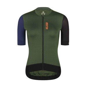 MONTON Cyklistický dres s krátkým rukávem - TRAVELER EVO LADY - zelená/černá/modrá XL
