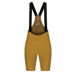 GOBIK Cyklistické kalhoty krátké s laclem - MATT K9 LADY - žlutá L