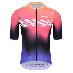 MONTON Cyklistický dres s krátkým rukávem - CARDIN - fialová/černá/růžová XS