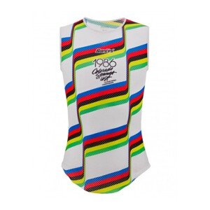 SANTINI Cyklistické triko bez rukávů - UCI COLORADO SPRINGS 1986 - bílá/duhová
