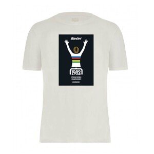 SANTINI Cyklistické triko s krátkým rukávem - UCI GOODWOOD 1982 - bílá M