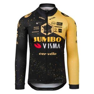 AGU Cyklistický dres s dlouhým rukávem letní - AGU JUMBO-VISMA VELO - žlutá/černá L