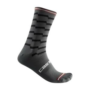 CASTELLI Cyklistické ponožky klasické - UNLIMITED 18 - černá/šedá L-XL