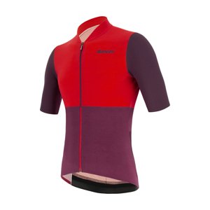 SANTINI Cyklistický dres s krátkým rukávem - REDUX ISTINTO - červená/bordó S