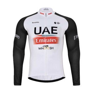 BONAVELO Cyklistický dres s dlouhým rukávem zimní - UAE 2023 - bílá/černá/červená XS