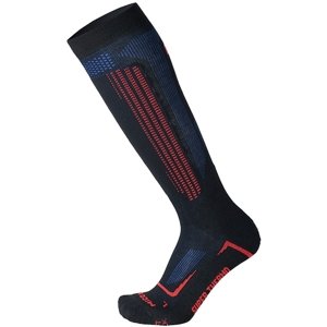 Mico Medium Weight Superthermo Primaloft Natural Merino Ski Socks - nero/rosso/azzurro 47-49